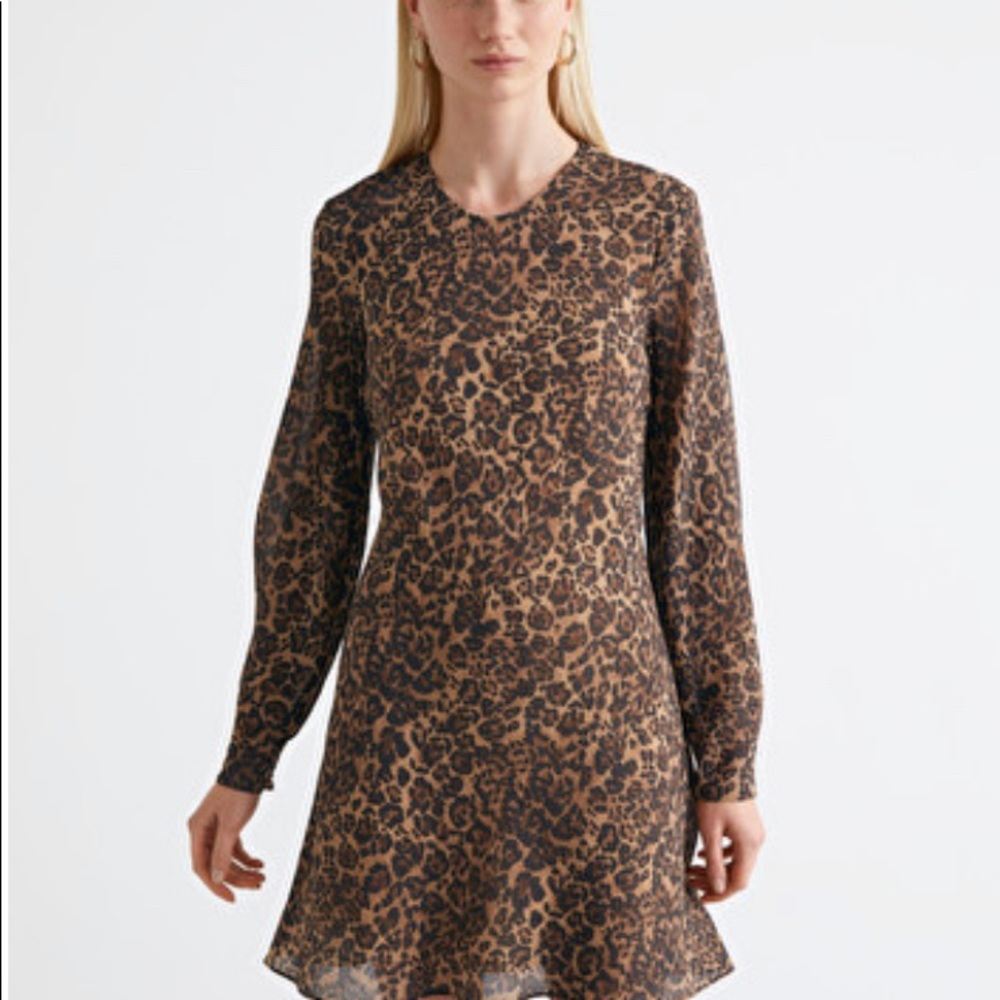 & Other Stories Cheetah Print A-Line Mini Dress
